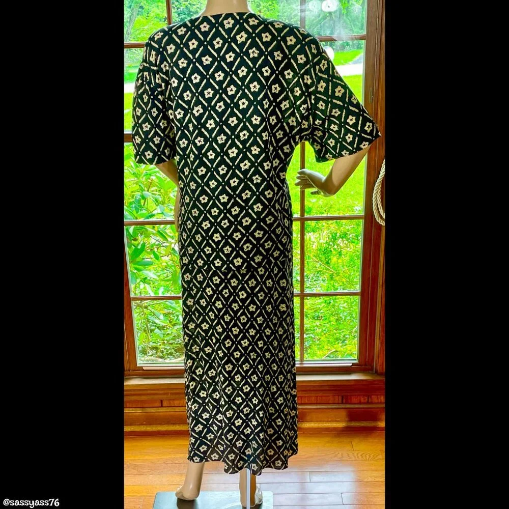 ▪️VTG▪️JOAN LESLIE▪️1980's 1990's 2-Piece Crinkle Floral Blouse & Maxi Skirt Set - Picture 2 of 7